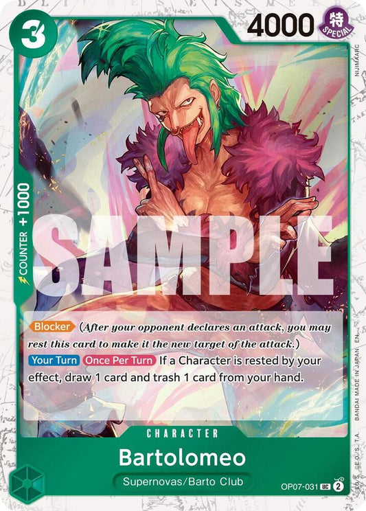 One Piece Card Game Premium Booster -The Best- Vol. 2 Bartolomeo (Pirate Foil) OP07-031 UC