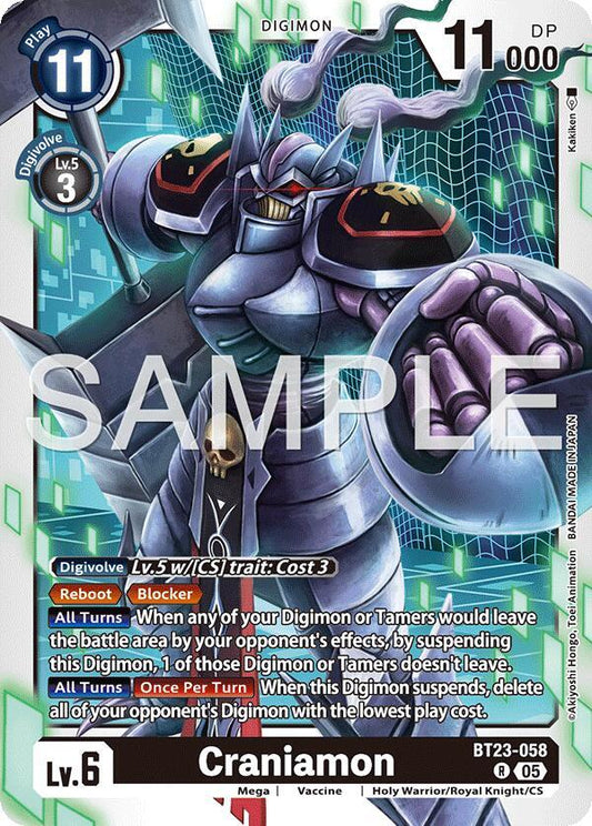Digimon TCG Hackers' Slumber Craniamon BT23-058 R Rare