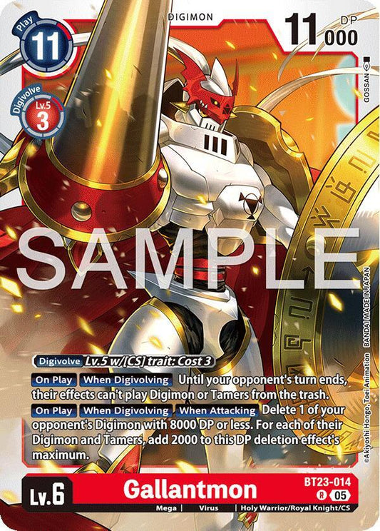 Digimon TCG Hackers' Slumber Gallantmon BT23-014 R Rare