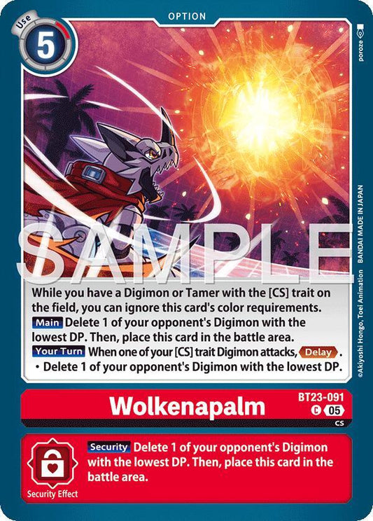 Digimon TCG Hackers' Slumber Wolkenapalm BT23-091 C Common