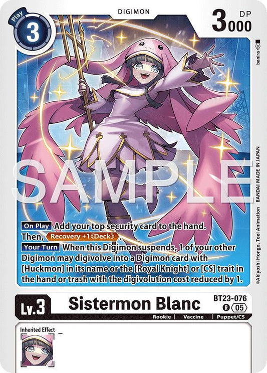 Digimon TCG Hackers' Slumber Sistermon Blanc BT23-076 R Rare