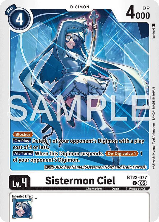 Digimon TCG Hackers' Slumber Sistermon Ciel BT23-077 R Rare