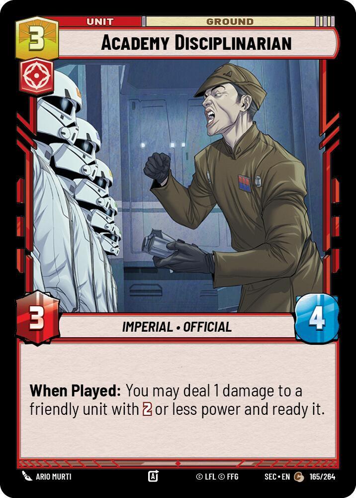 Star Wars Unlimited Secrets of Power Academy Disciplinarian 165/264 Common Near Mint