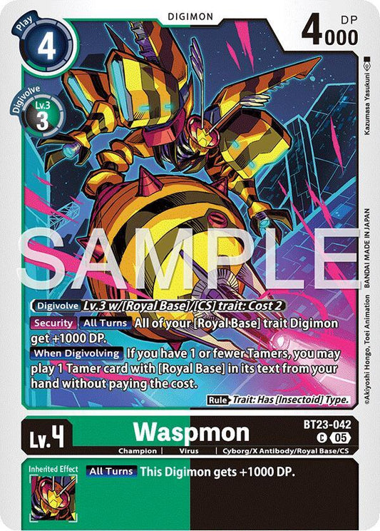 Digimon TCG Hackers' Slumber Waspmon BT23-042 C Common