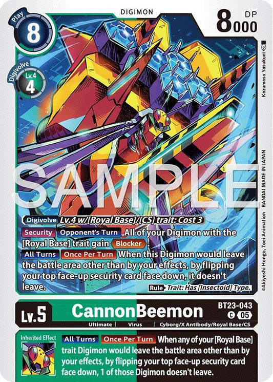 Digimon TCG Hackers' Slumber CannonBeemon BT23-043 C Common