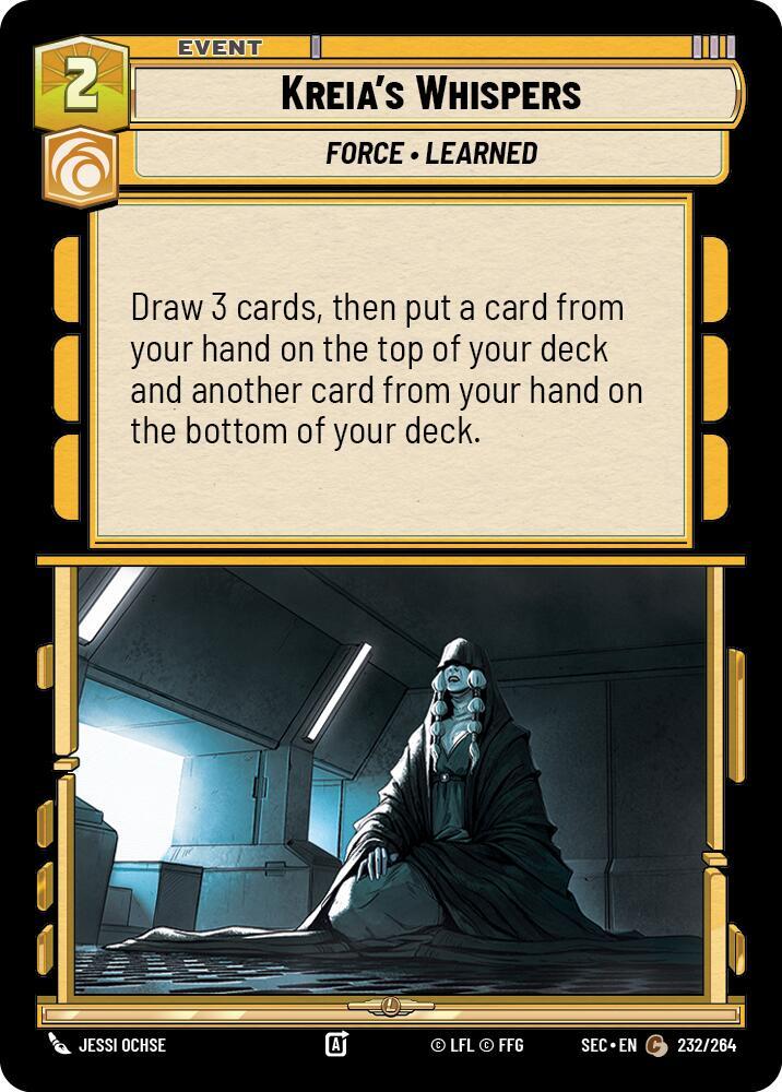 Star Wars Unlimited Secrets of Power Kreia's Whispers 232/264 Common Near Mint