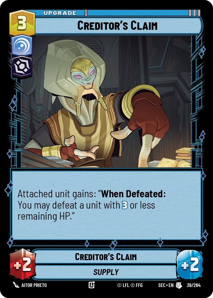 Star Wars Unlimited Secrets of Power Creditor's Claim 39/264 Uncommon Near Mint