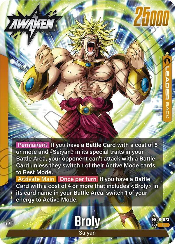Dragon Ball Super: Fusion World Saiyan's Pride Broly - FB08-073 FB08-073 Leader Near Mint