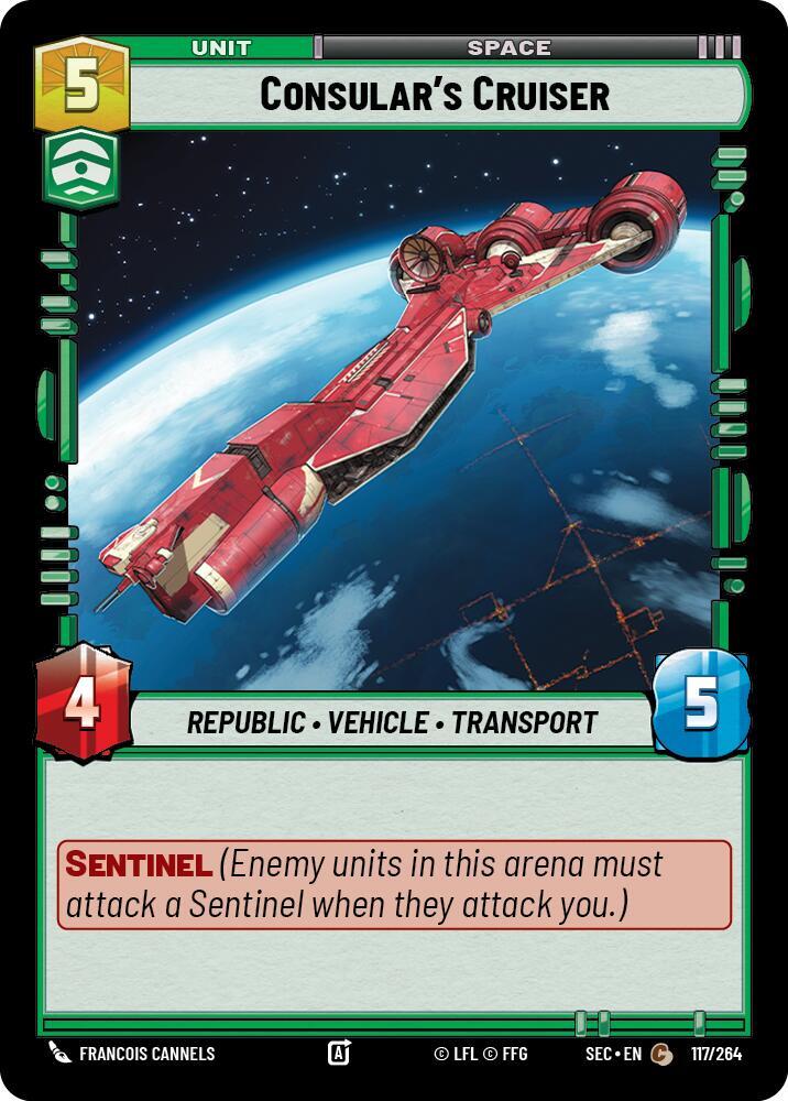 Star Wars Unlimited Secrets of Power Consular's Cruiser 117/264 Common Near Mint