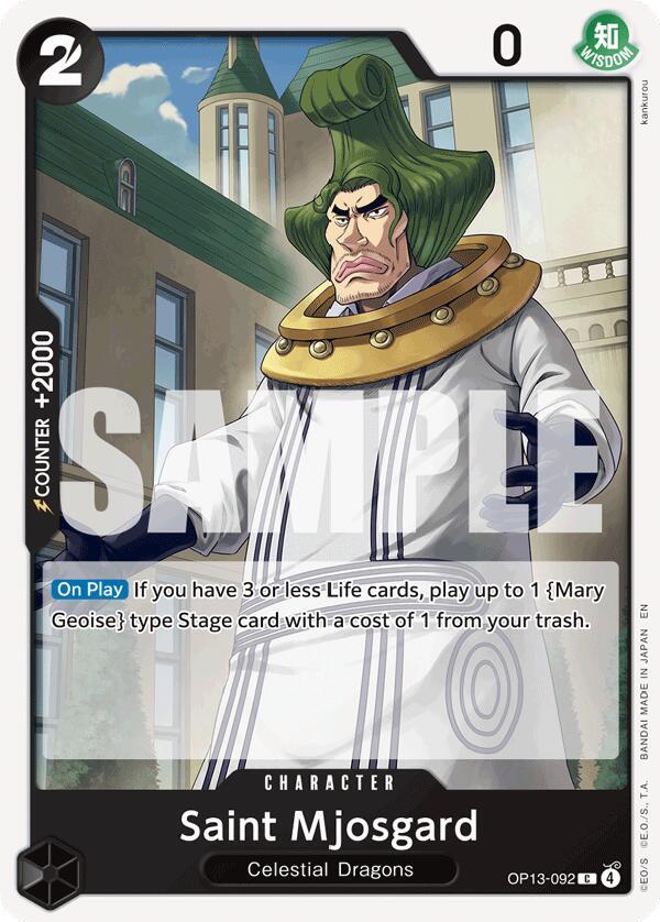 One Piece Card Game Carrying On His Will Saint Mjosgard OP13-092 C Near Mint