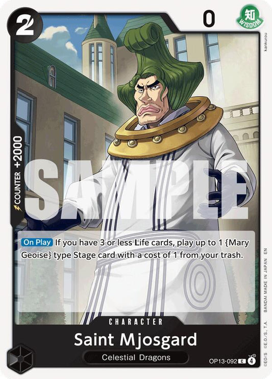 One Piece Card Game Carrying On His Will Saint Mjosgard OP13-092 C Near Mint