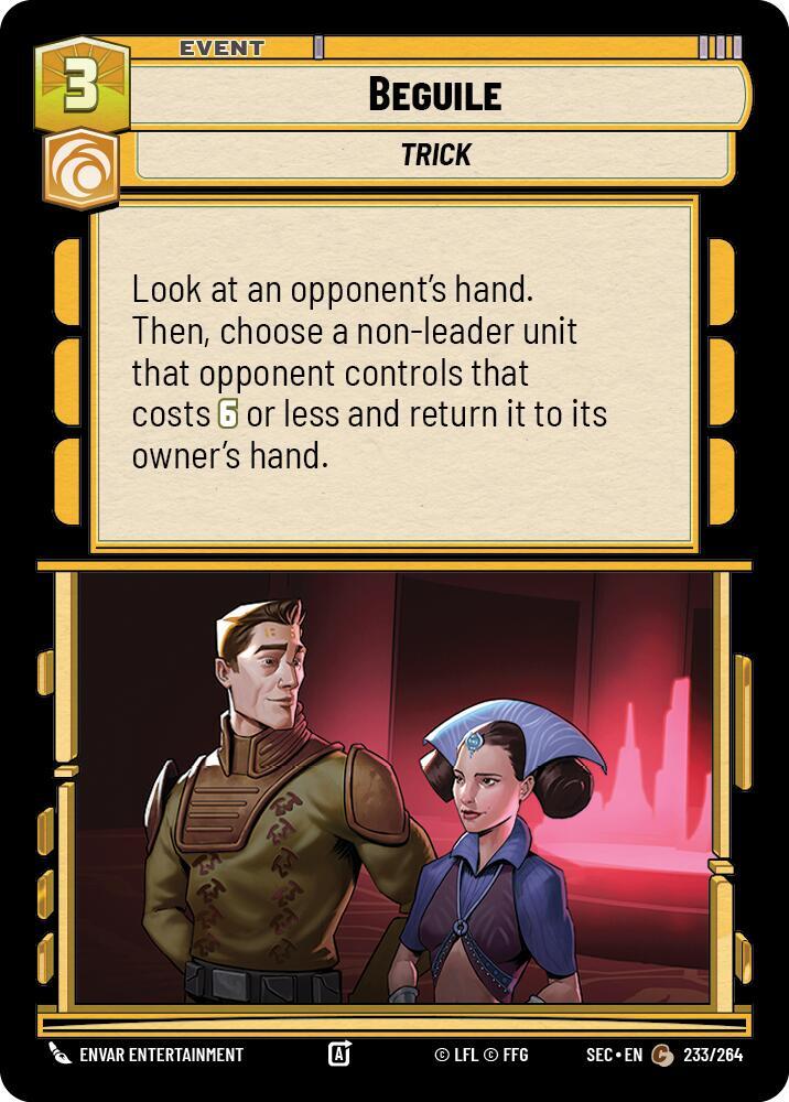 Star Wars Unlimited Secrets of Power Beguile 233/264 Common Near Mint