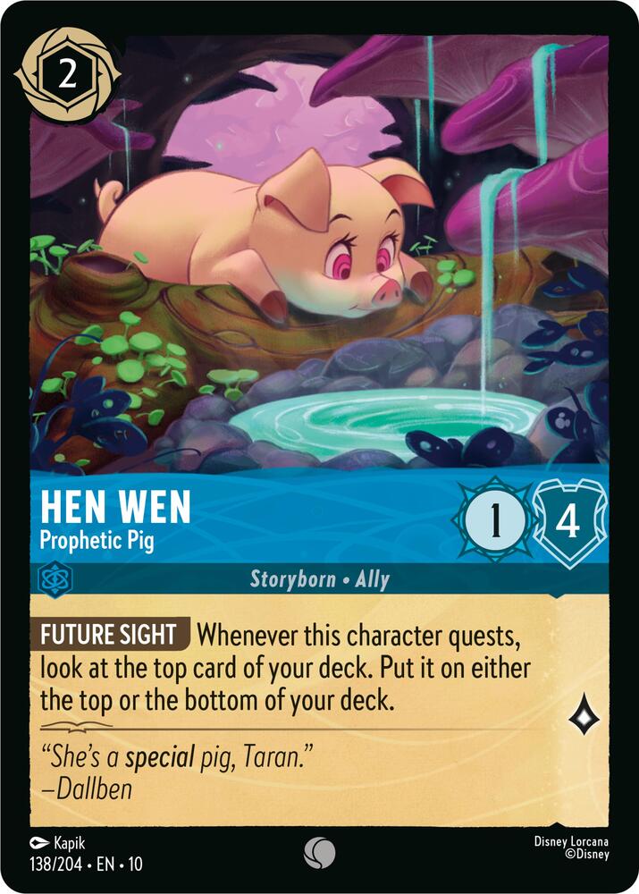 Lorcana TCG Whispers in the Well Hen Wen - Prophetic Pig 138/204 Common Near Mint