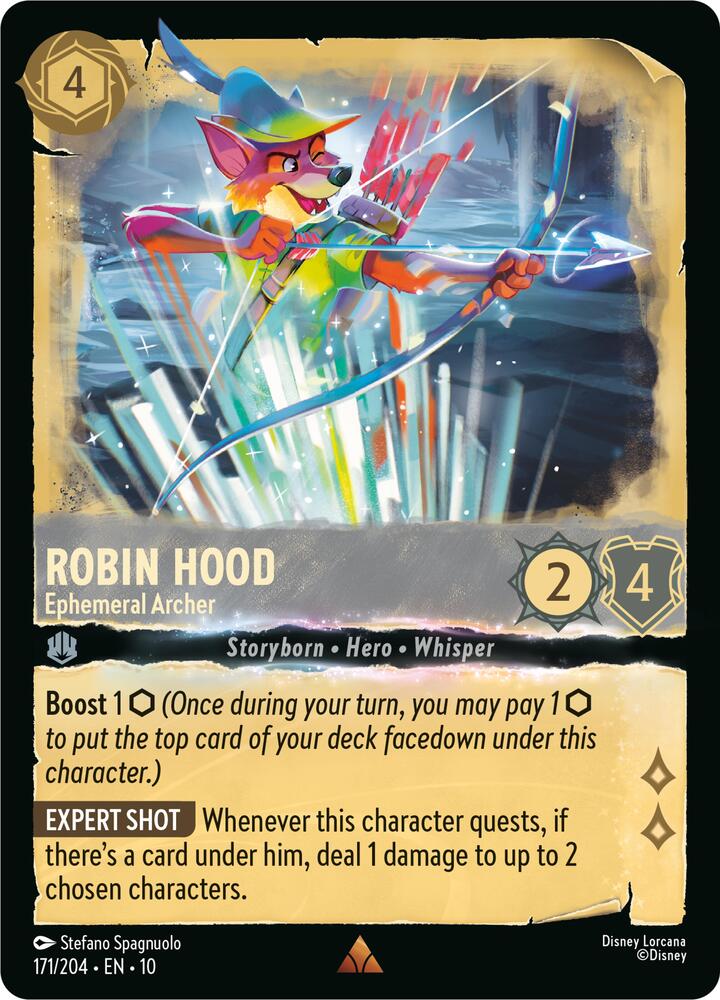 Lorcana TCG Whispers in the Well Robin Hood - Ephemeral Archer 171/204 Rare Near Mint Cold Foil