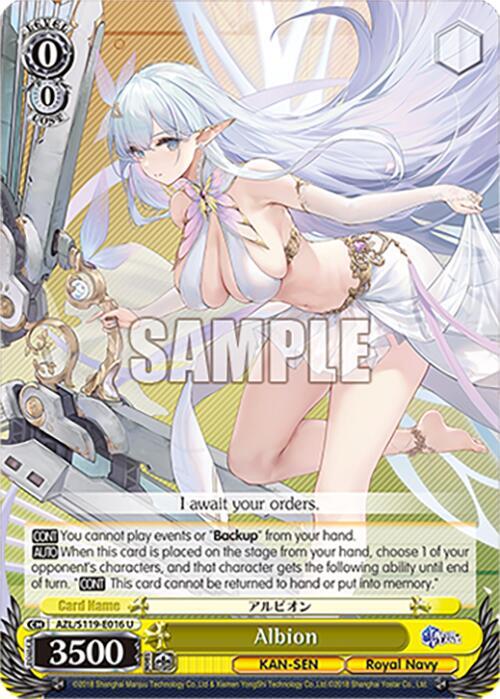 Weiss Schwarz Azur Lane Vol. 2 Albion AZL/S119-E016 U Uncommon