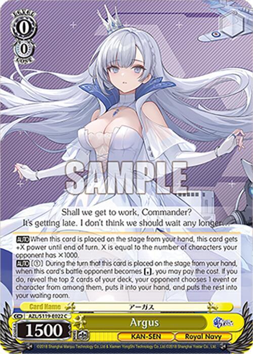 Weiss Schwarz Azur Lane Vol. 2 Argus AZL/S119-E022 C Common Near Mint
