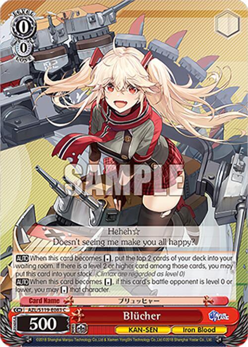 Weiss Schwarz Azur Lane Vol. 2 Blucher AZL/S119-E083 C Common Near Mint