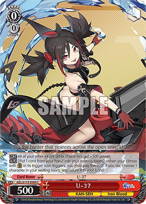 Weiss Schwarz Azur Lane Vol. 2 U-37 AZL/S119-E084 C Common Near Mint
