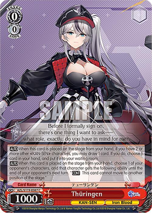 Weiss Schwarz Azur Lane Vol. 2 Thuringen AZL/S119-E087 C Common