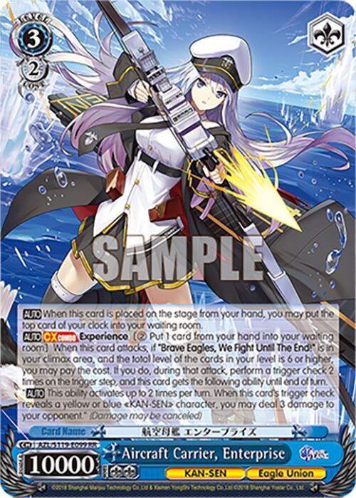Weiss Schwarz Azur Lane Vol. 2 Aircraft Carrier, Enterprise AZL/S119-E099 RR Double Rare