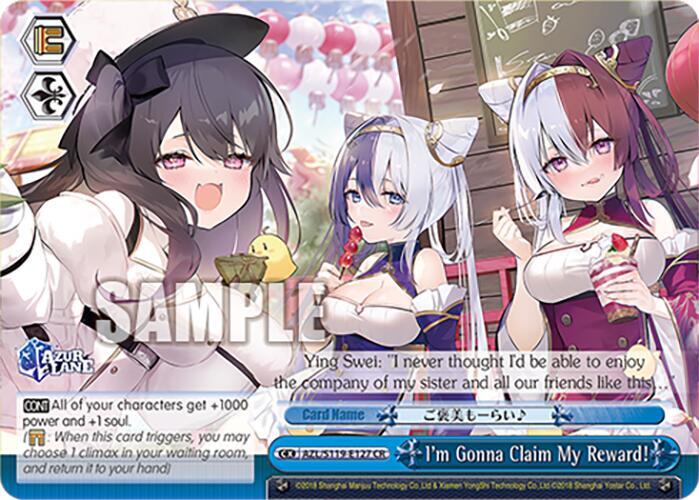 Weiss Schwarz Azur Lane Vol. 2 I'm Gonna Claim My Reward! AZL/S119-E127 CR Climax Rare Near Mint