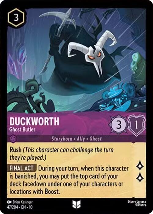 Lorcana TCG Whispers in the Well Duckworth - Ghost Butler 47/204 Uncommon Near Mint