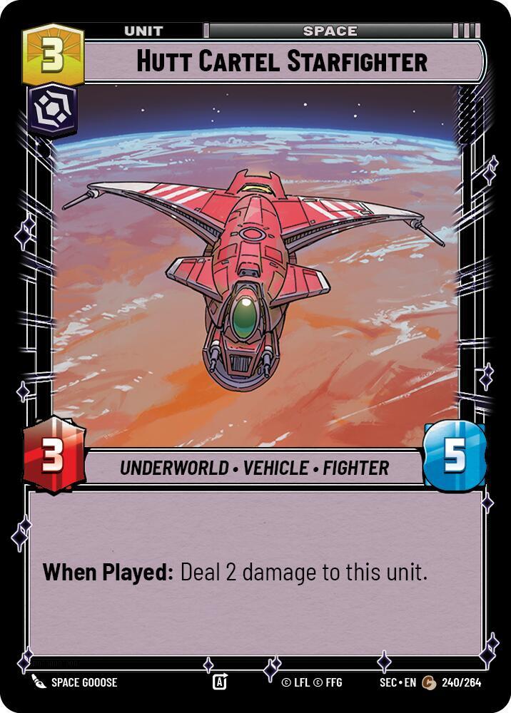 Star Wars Unlimited Secrets of Power Hutt Cartel Starfighter 240/264 Common Near Mint