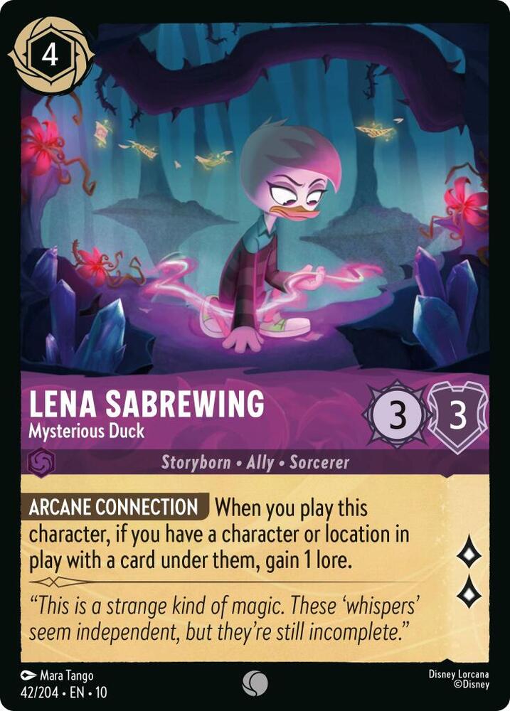 Lorcana TCG Whispers in the Well Lena Sabrewing - Mysterious Duck 42/204 Common Near Mint