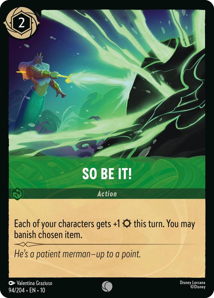 Lorcana TCG Whispers in the Well So Be It! 94/204 Common Near Mint