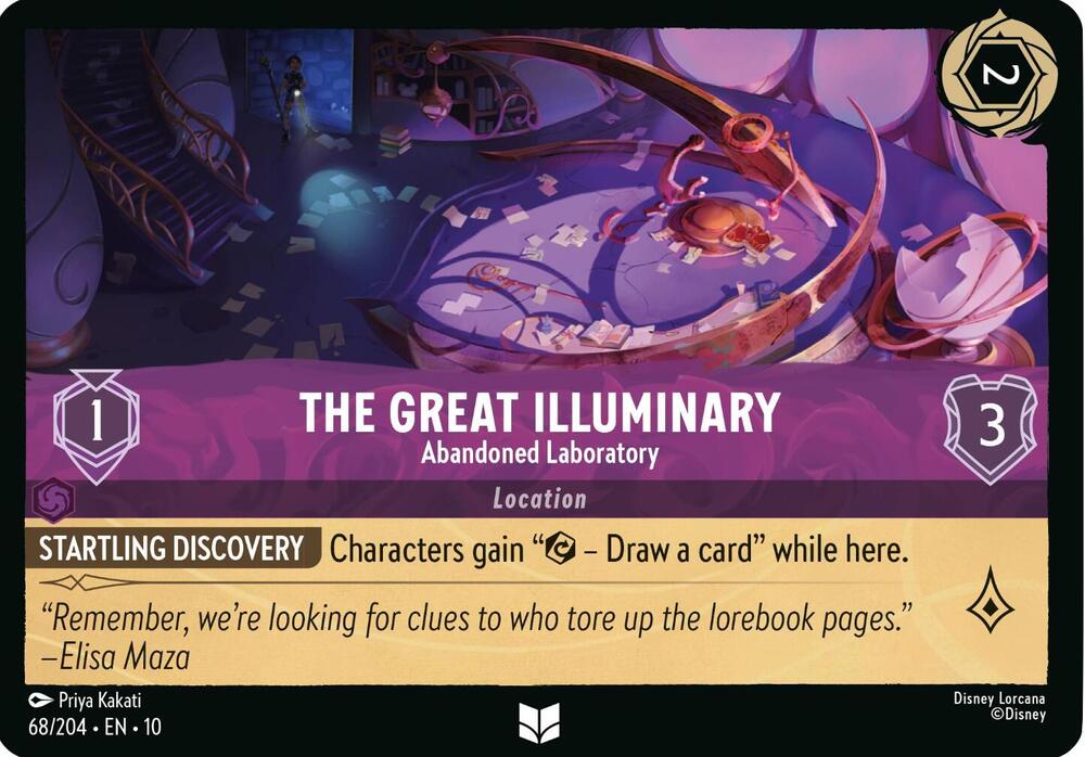 Lorcana TCG Whispers in the Well The Great Illuminary - Abandoned Laboratory 68/204 Uncommon Near Mint Cold Foil