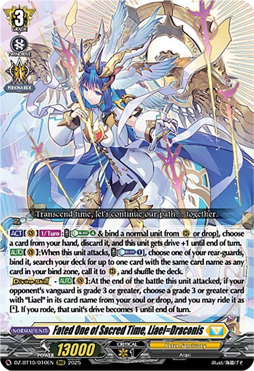 Cardfight Vanguard DZ-BT10: Dragonsoul Resonance Fated One of Sacred Time, Liael=Draconis  DZ-BT10/010EN - Triple Rare
