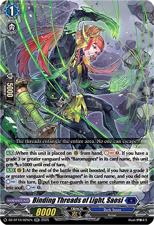 Cardfight Vanguard DZ-BT10: Dragonsoul Resonance Binding Threads of Light, Saosi  DZ-BT10/025EN - Double Rare
