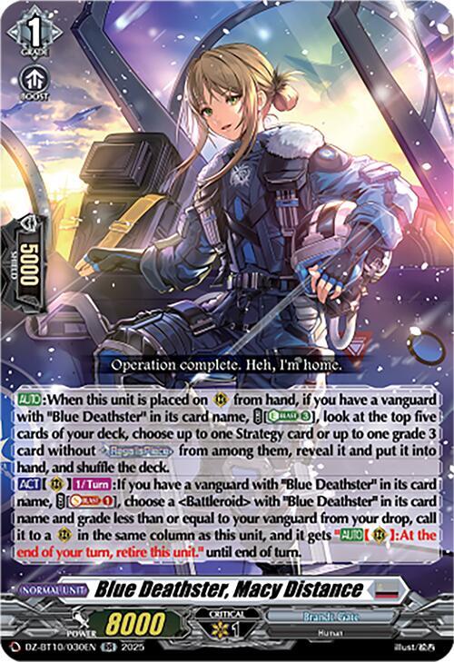 Cardfight Vanguard DZ-BT10: Dragonsoul Resonance Blue Deathster, Macy Distance DZ-BT10/030EN RR Near Mint