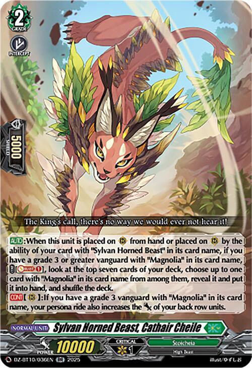 Cardfight Vanguard DZ-BT10: Dragonsoul Resonance Sylvan Horned Beast, Cathair Cheile DZ-BT10/036EN RR Near Mint