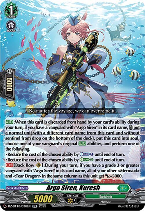 Cardfight Vanguard DZ-BT10: Dragonsoul Resonance Argo Siren, Kuresh - Double Rare