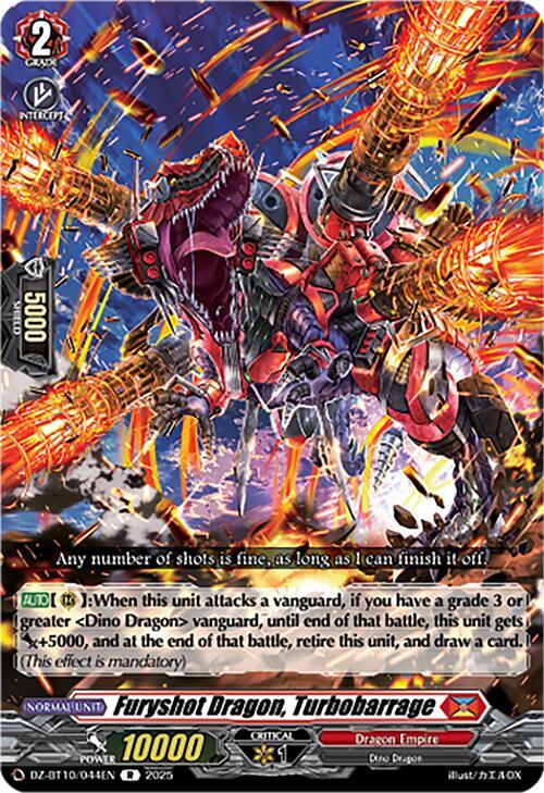 Cardfight Vanguard DZ-BT10: Dragonsoul Resonance Furyshot Dragon, Turbobarrage  DZ-BT10/044EN - Rare