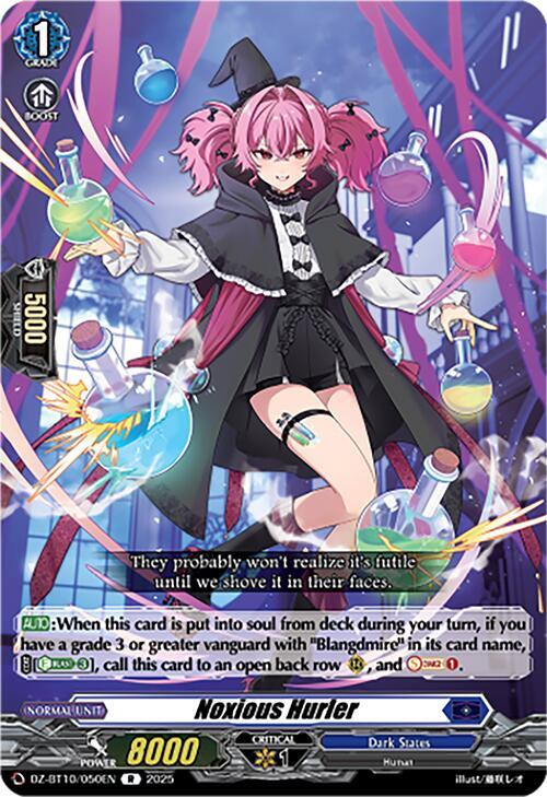 Cardfight Vanguard DZ-BT10: Dragonsoul Resonance Noxious Hurler DZ-BT10/050EN R Near Mint