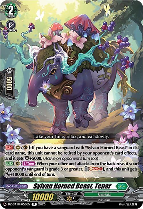 Cardfight Vanguard DZ-BT10: Dragonsoul Resonance Sylvan Horned Beast, Tepar  DZ-BT10/059EN - Rare