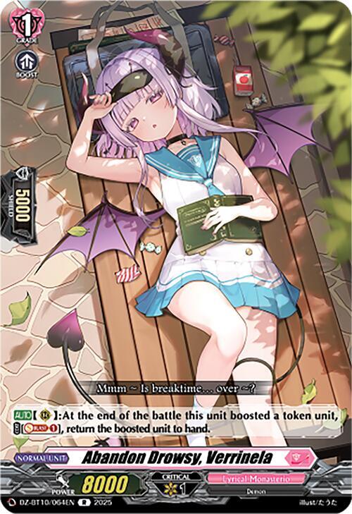 Cardfight Vanguard DZ-BT10: Dragonsoul Resonance Abandon Drowsy, Verrinela  DZ-BT10/064EN - Rare