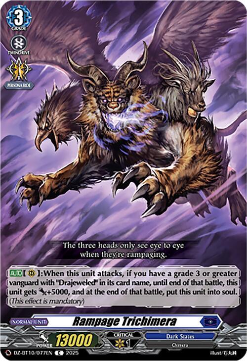 Cardfight Vanguard DZ-BT10: Dragonsoul Resonance Rampage Trichimera  DZ-BT10/077EN - Common