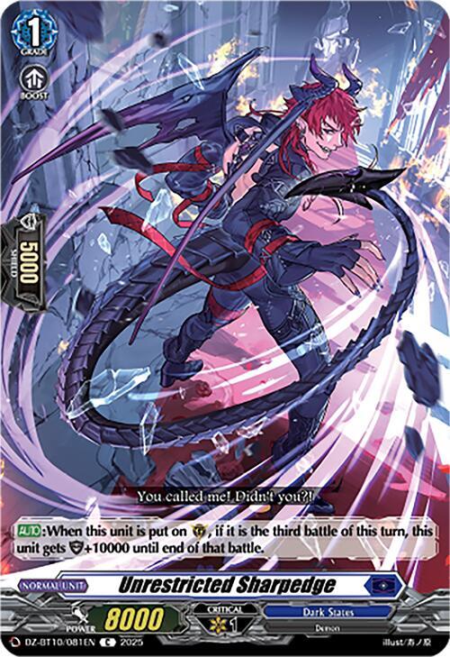 Cardfight Vanguard DZ-BT10: Dragonsoul Resonance Unrestricted Sharpedge DZ-BT10/081EN C Near Mint