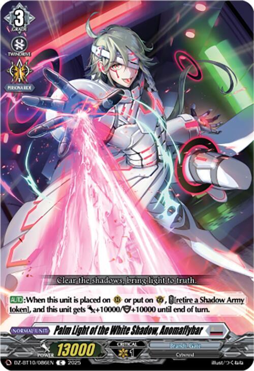 Cardfight Vanguard DZ-BT10: Dragonsoul Resonance Palm Light of the White Shadow, Anomaflybar DZ-BT10/086EN C Near Mint