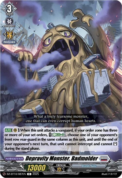Cardfight Vanguard DZ-BT10: Dragonsoul Resonance Depravity Monster, Badmolder DZ-BT10/087EN C Near Mint