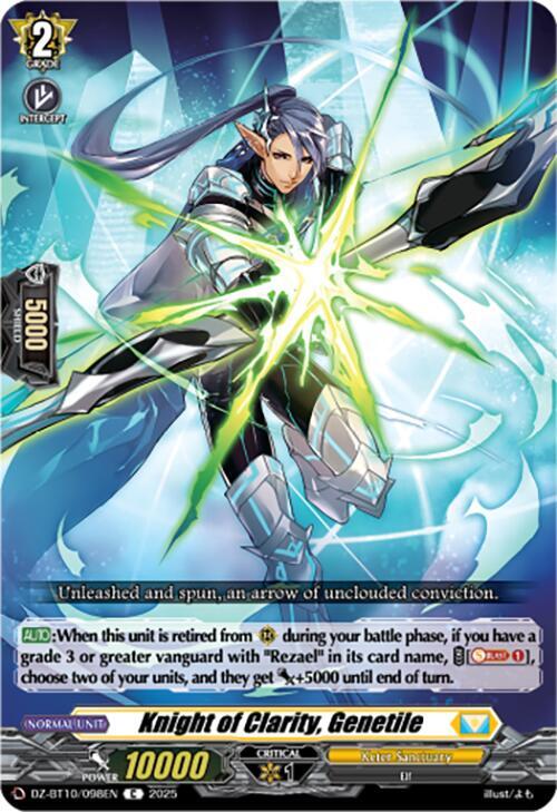 Cardfight Vanguard DZ-BT10: Dragonsoul Resonance Knight of Clarity, Genetile  DZ-BT10/098EN - Common