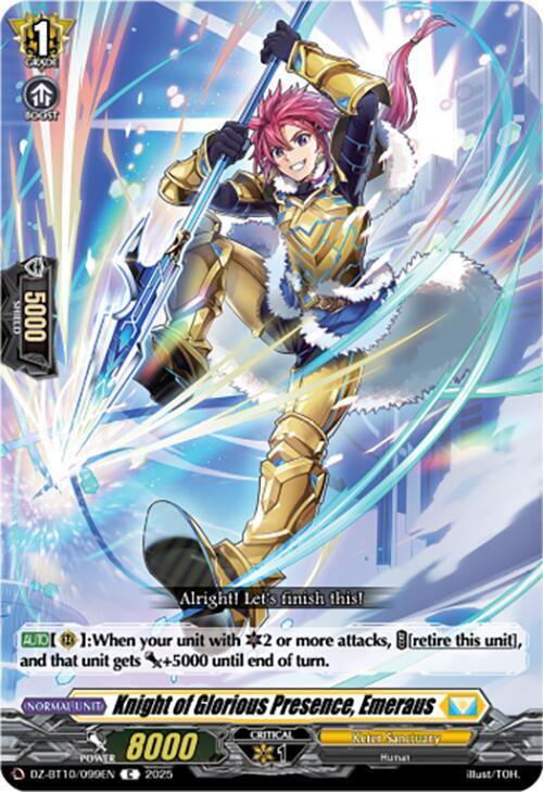 Cardfight Vanguard DZ-BT10: Dragonsoul Resonance Knight of Glorious Presence, Emeraus  DZ-BT10/099EN - Common