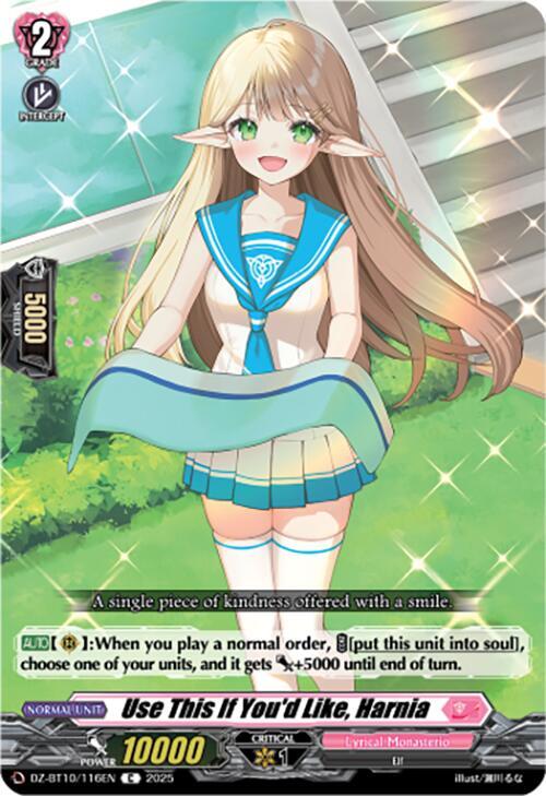 Cardfight Vanguard DZ-BT10: Dragonsoul Resonance Use This If You'd Like, Harnia  DZ-BT10/116EN - Common