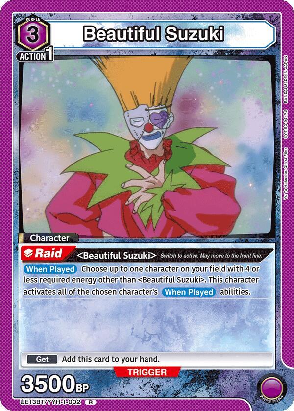 Union Arena UE13BT: Yu Yu Hakusho: Ghost Files Beautiful Suzuki (002) UE13BT/YYH-1-002 Rare Near Mint Foil