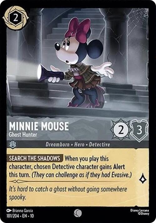 Lorcana TCG Whispers in the Well Minnie Mouse - Ghost Hunter 181/204 Common Near Mint