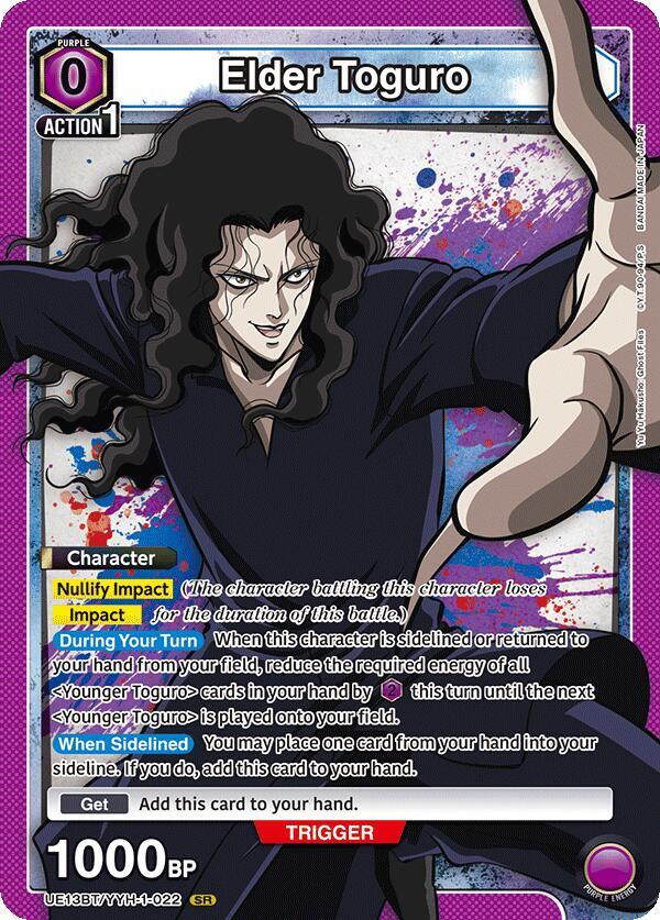 Union Arena UE13BT: Yu Yu Hakusho: Ghost Files Elder Toguro UE13BT/YYH-1-022 Super Rare Near Mint Foil