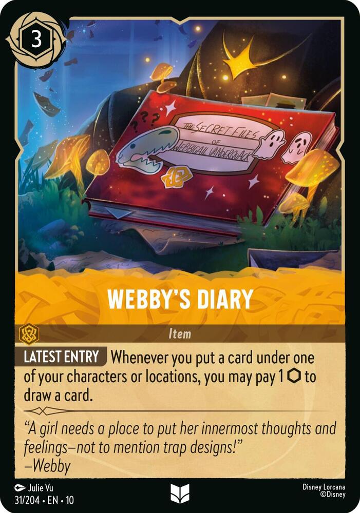 Lorcana TCG Whispers in the Well Webby's Diary 31/204 Uncommon Near Mint